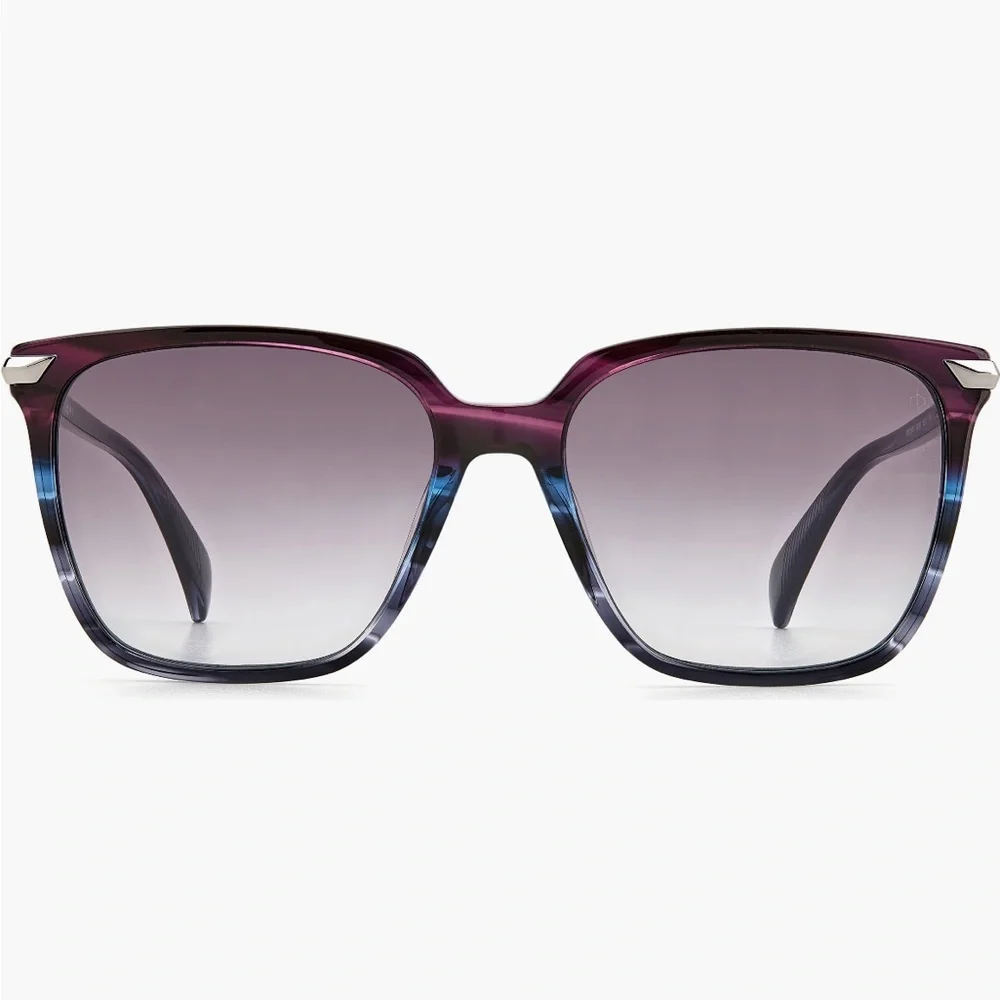 rag & bone 55mm Gradient Rectangle Sunglasses in Blue Violet NWT